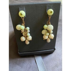 NIB Subversive Pale Green Dangle Pearl Cluster Beaded Earrings